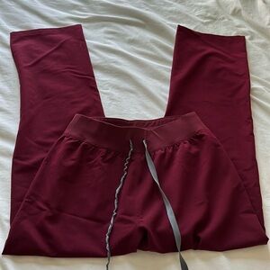 figs maroon livingston scrub pants